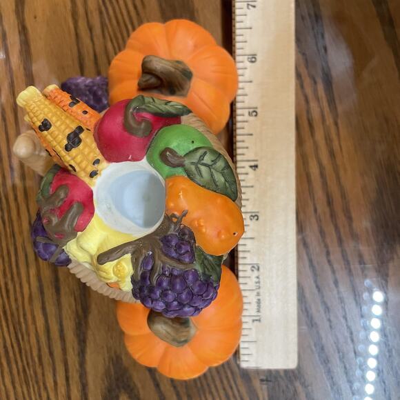 PartyLite Cornucopia Pumpkin Votive Candle Holders Set of 2 Fall Harvest Decor - Picture 6 of 8